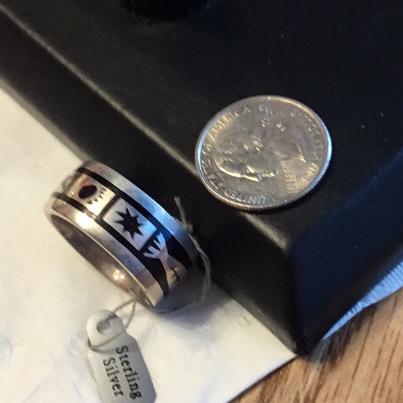 NWT Native 925 Stamped 12 Men Ring Designer Stunning beautiful design one of - Picture 6 of 6